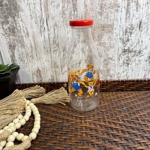 Vintage France glass milk jug dancing bears